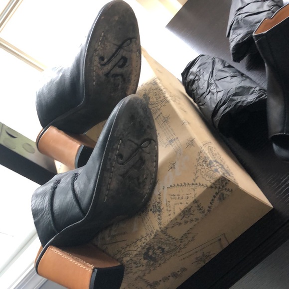 Almost New Free People Stateside Suede Leather Mule Clog Heel Size 7 / 37 - Picture 5 of 5